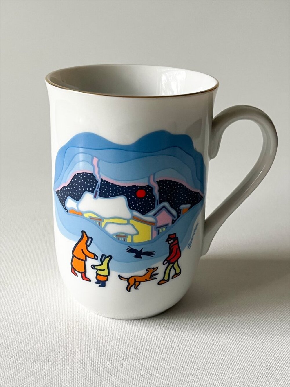VTG Ted Harrison Northern Home Hand Decorated Collector's Mug Yukon Canada 1986